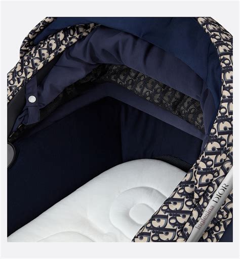 Bassinet and Stroller Combo Blue and Beige Dior Oblique Water 